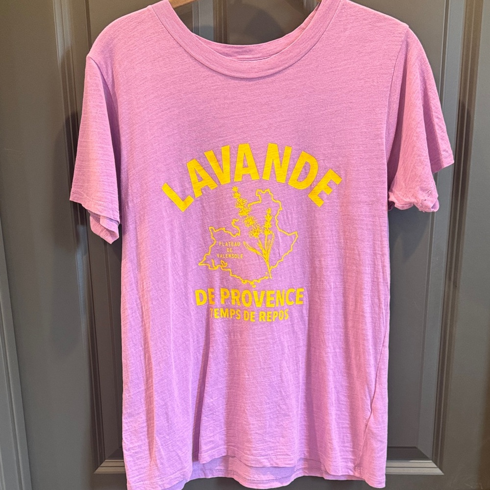 J. Crew Lavender and Yellow Graphic Tee
